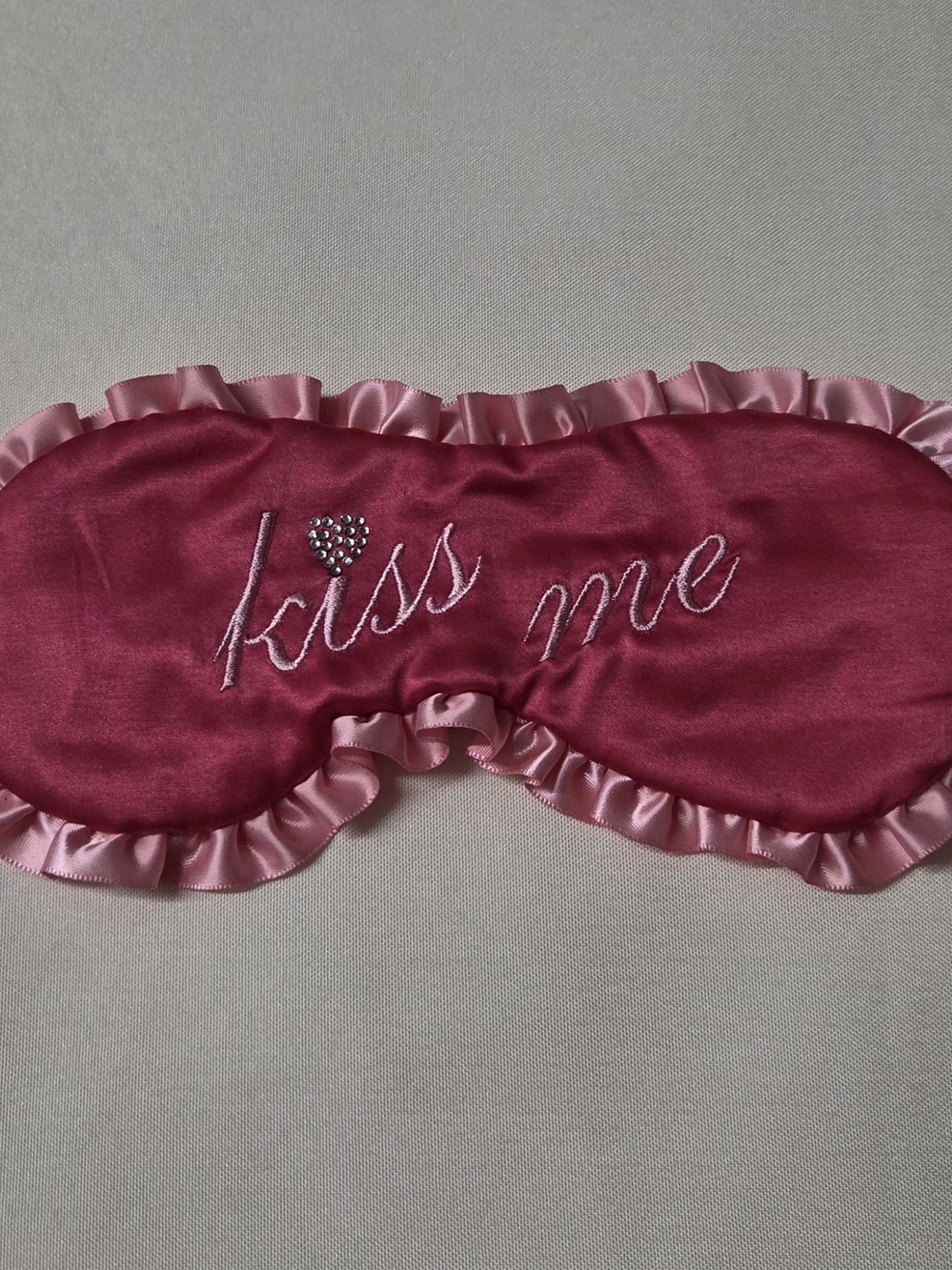 Victoria's Secret Vintage Y2K Sexy Little Things Kiss Me Satin Ruffled Eye Mask